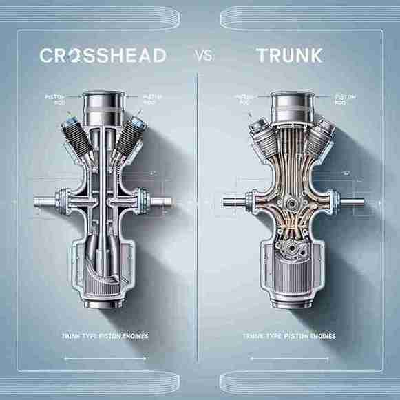 Difference between Crosshead and Trunk type Piston engine