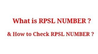 RPSL Number